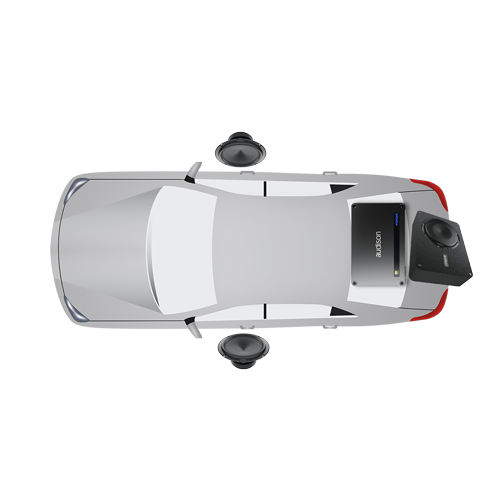 Afbeelding vervangen voorste luidsprekers en subwoofer box in de koffer bij Ataf Turnhout