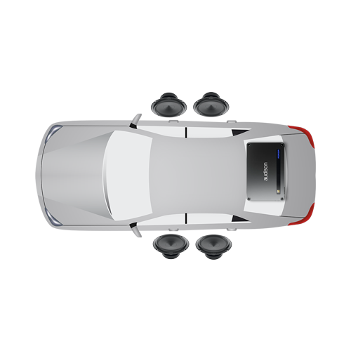 Afbeelding luidsprekers en versterker